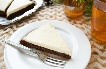 Homemade chocolate pie with cream cheese