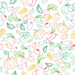 Seamless pattern color vegetables background