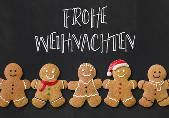 Weihnachtskarte mit Lebkuchenmännchen