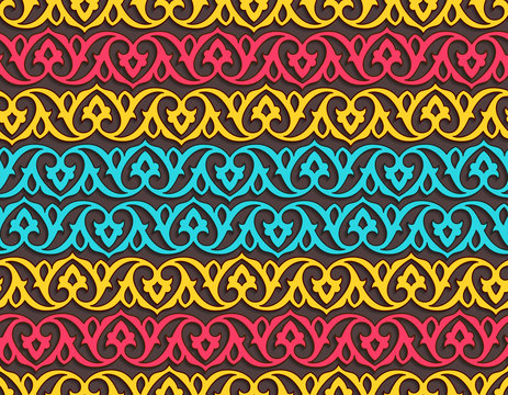 Seamless pattern with floral ornament for wrapper