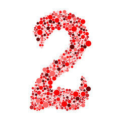 digit number two on white background