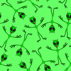 green funny aliens