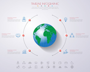 Abstract 3D digital illustration Infographic with world map.Can