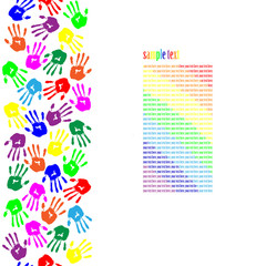 Obraz premium colorful hand prints with empty space