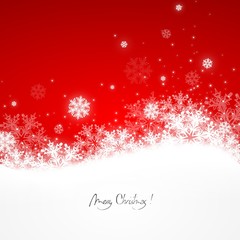 Merry Christmas and Happy New Year ! Red version with snowflakes