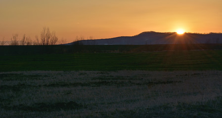 sunset in the mountains landscape