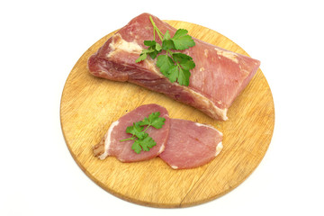 meat on the white background