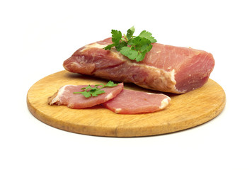 meat on the white background