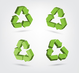 Obraz premium Vector of 3d recycling symbol Collection