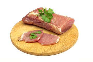 meat on the white background