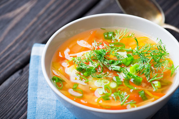 Vegetable soup with carrot