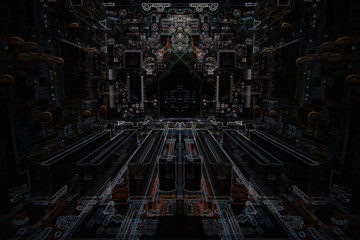 Microelectronics computer chip background