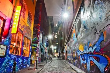 Photo sur Plexiglas Graffiti Voir des graffitis colorés à Hosier Lane à Melbourne