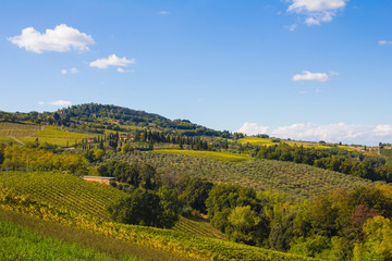 Paesaggio rurale in Val d'Elsa, Toscana.