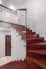 Modern and wooden stairs