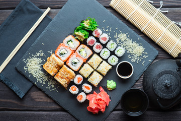 Various kinds of sushi