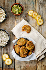 oats pumpkin and sunflower seeds banana cookies. gluten-free