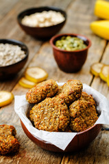 oats pumpkin and sunflower seeds banana cookies. gluten-free