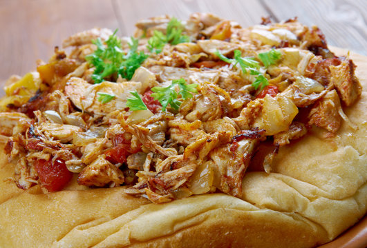 Musakhan Baked Chicken Over Bread