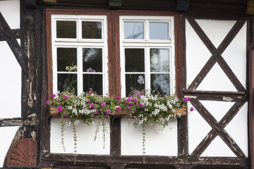 Fototapeta na wymiar Historische Fachwerkfassade in Wernigerode, Harz