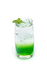 Italian Soda drink with mint isolate on white