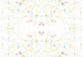 Randomly scattered colorful splashes on a white background. Vector.