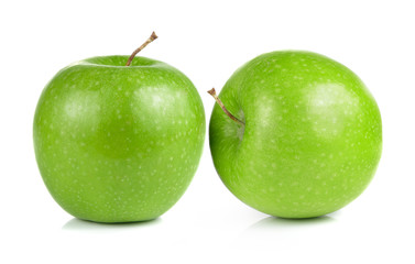 green apple on white background