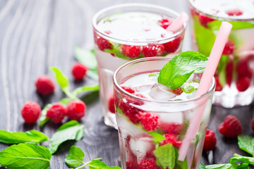 Cocktail with raspberry