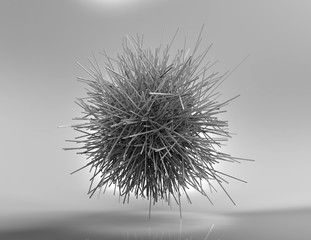 Abstract 3d rendering of chaotic structure
