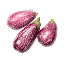 three striped egplants
