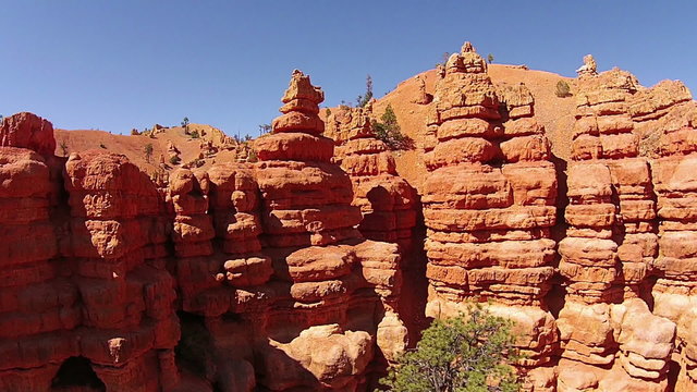 Aerial red rock erosion Southern Utah Mountain HD 112