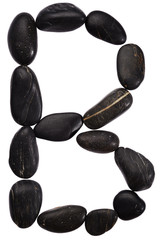 Alphabet from stones. Letter B