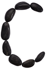 Alphabet from stones. Letter C