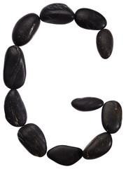Alphabet from stones. Letter G