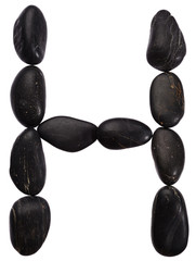 Alphabet from stones. Letter H