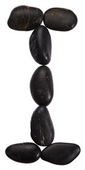 Alphabet from stones. Letter I