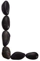Alphabet from stones. Letter L