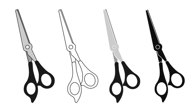 Scissors icons set