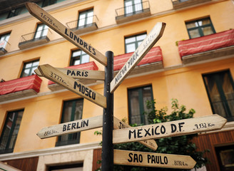 Distancias y dirección de ciudades del mundo © joserpizarro