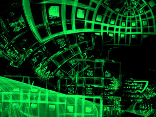 Obraz premium Abstract green digitally generated image