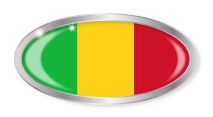 Fototapeta premium Mali Flag Oval Button