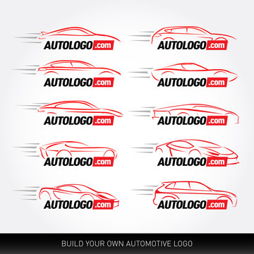 Car logotypes - car service and repair, vector set. Car logo.