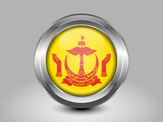 Brunei Coat of Arms. Metal Round Icons