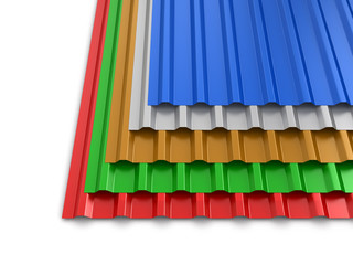 Fototapeta premium Steel profile sheets. Image with clipping path