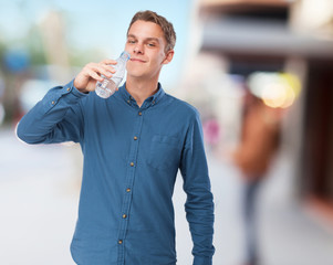 cool young-man with water bottle