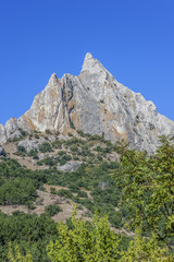 Russia, Crimea, the village of Sun Valley./ Bizarre fabulous rocks around the village of Sun Valley .