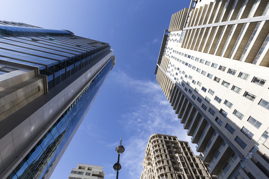 View of the architecture and buildings in Baku, in Azerbaijan. V