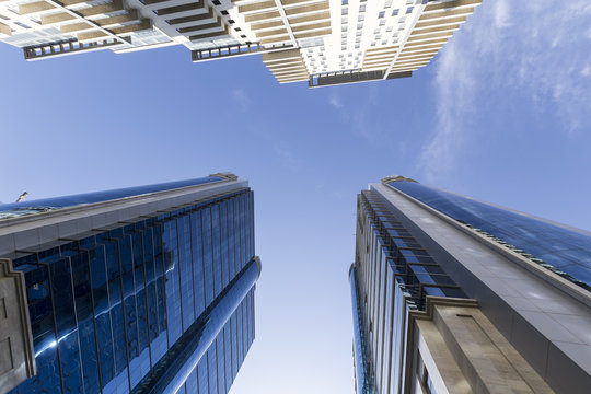 View of the architecture and buildings in Baku, in Azerbaijan. V