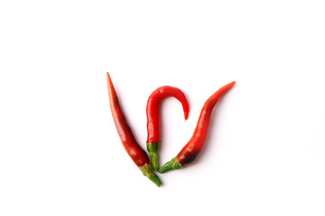 Red hot pepper isolated on white background