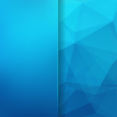 abstract background consisting of blue triangles and matt glass